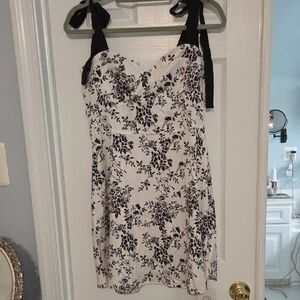 Cider Black and White Floral Mini Dress